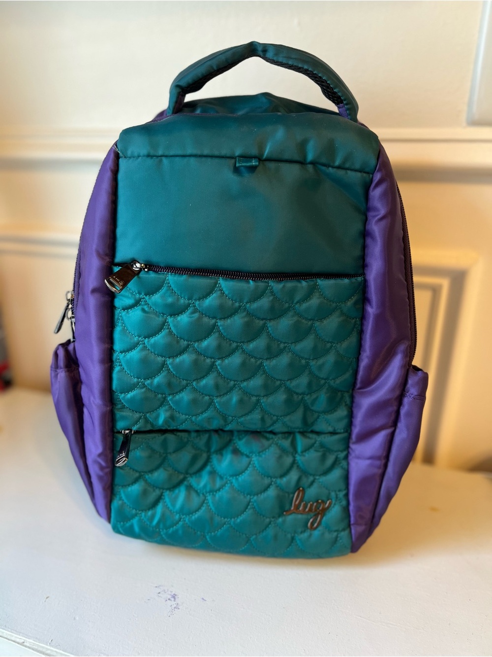 Lug “Mermaid Colorway” Hopper Backpack w/Stars & Shells Sand Interior